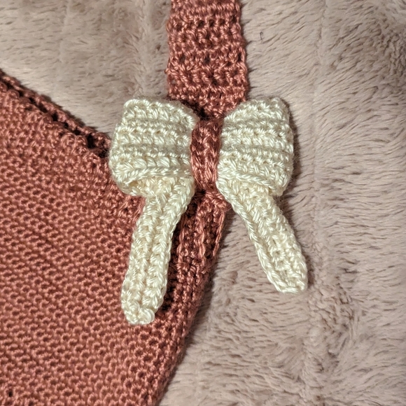 Dark pink crochet shoulder bag - Picture 3 of 7